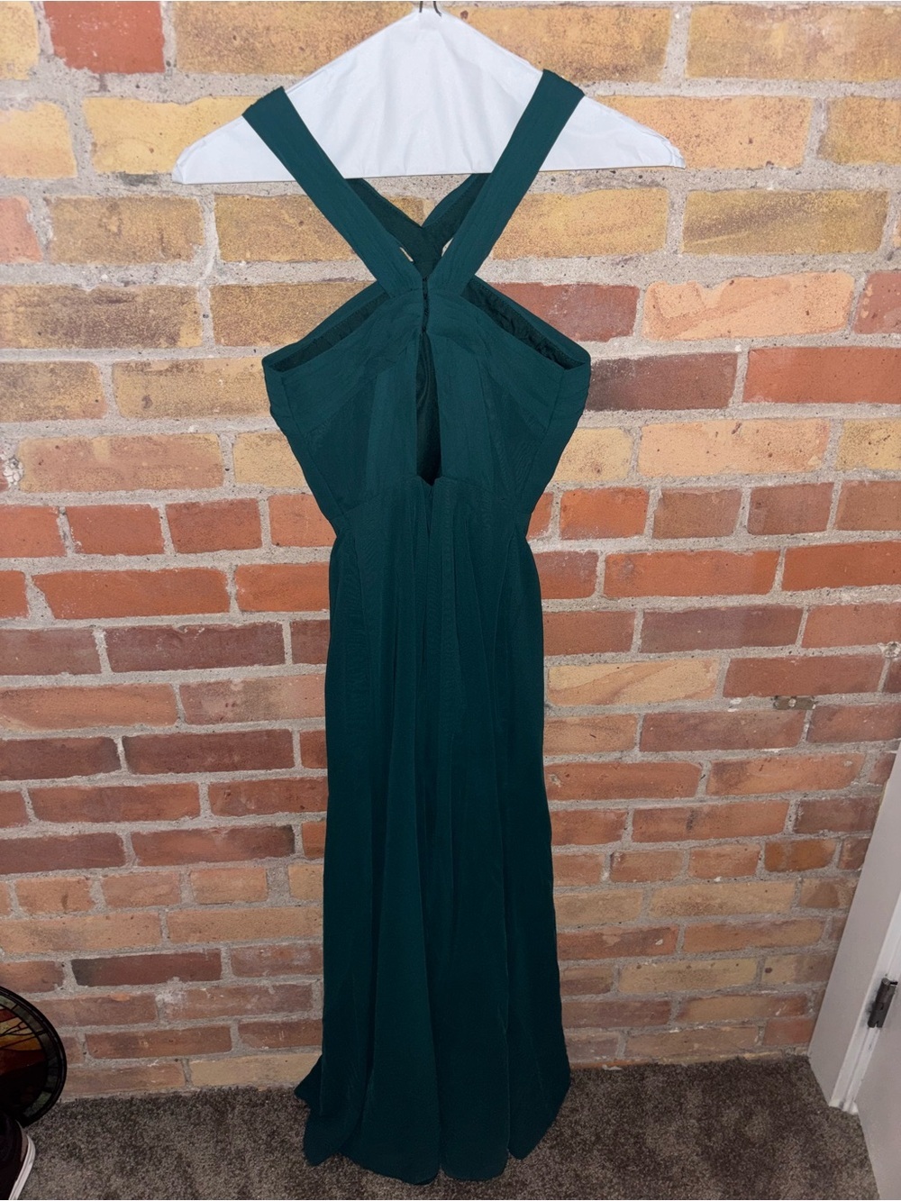 Azazie Rue Emerald A-Line Halter Chiffon Evening Gown Homecoming Formal Dress - Picture 10 of 10